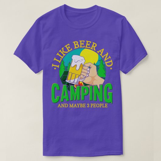 Camping en bier t-shirt (Design voorkant)