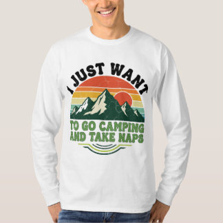 Camping en dutjes Retro Mountain Design T-shirt