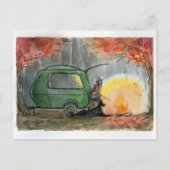 Camping en forêt. Carte postale (Devant)