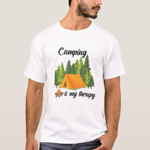 Camping est ma thérapie vibrante été T-shirt