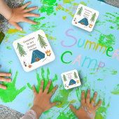 Camping est mon Happy Place Bear Sticker Carré