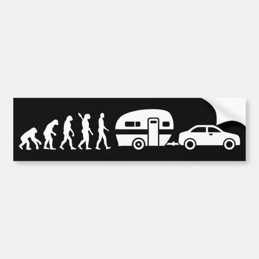 Camping evolutie Caravan trailer Bumpersticker (Voorkant)
