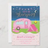 Camping Filles Camping Invitation Anniversaire (Devant)