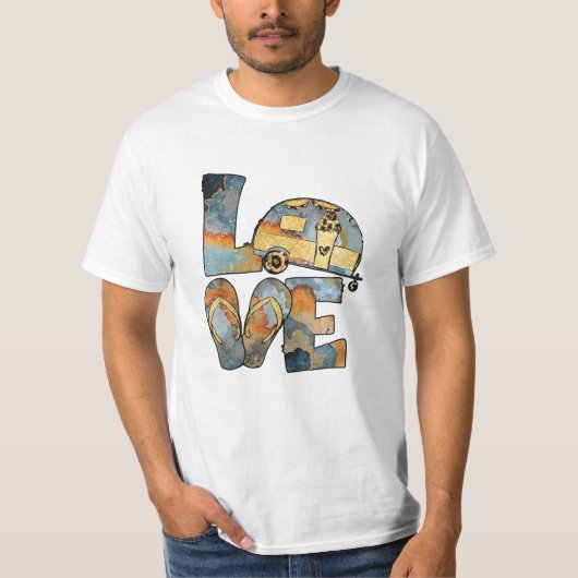 Camping Flip Flop Camper T-shirt (Voorkant)