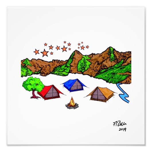 Camping Foto Afdruk (Voorkant)