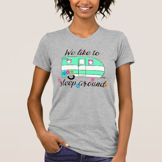 Camping Fun / "We slapen graag rond!" T-shirt (Voorkant)