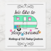 Camping Fun / "We slapen graag rond!" Wijn Etiket (Enkel label)