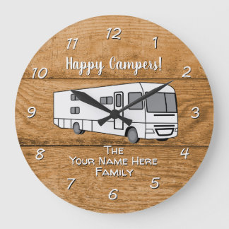 Camping Generic Class A wood Design Large Clock Grote Klok
