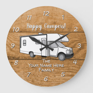 Camping Generic Class C wood Design Large Clock Grote Klok