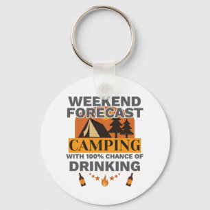 Camping Gift Weekend Camping 100% Kans of Drinki Sleutelhanger