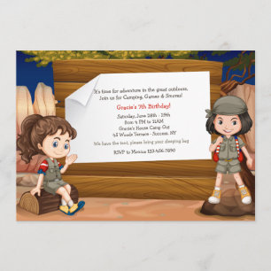 Camping Girls-uitnodiging Kaart