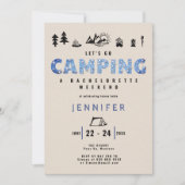 Camping Glam Denim Diamonds Bachelorette Party Kaart (Voorkant)