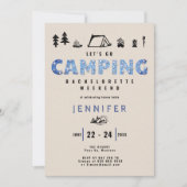Camping Glam Denim Diamonds Bachelorette Weekend Kaart (Voorkant)