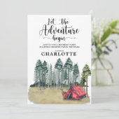 Camping Glamping Invitation de fête d'anniversaire (Debout devant)