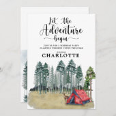 Camping Glamping Invitation de fête d'anniversaire (Devant / Derrière)