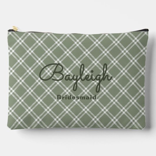 Camping Green Checkered Bridesmaid Etui (Voorkant)