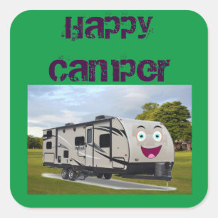 Camping Happy Retirement in de RV door Funnycoomb Vierkante Sticker