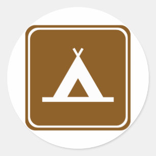Camping Highway-teken Ronde Sticker