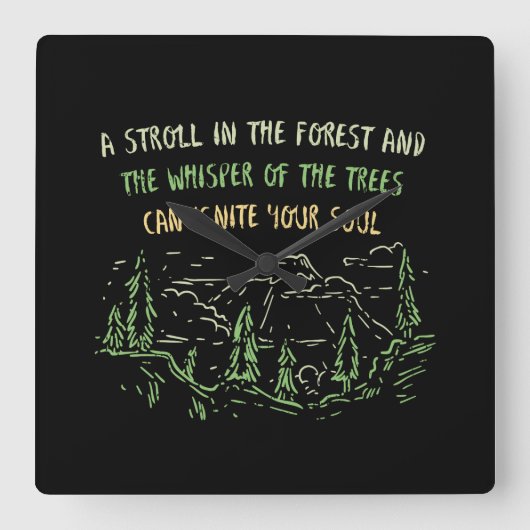 Camping Hiking Mountains Gift Vierkante Klok (Voorkant)