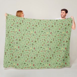 Camping Hiking Trekking Wilderness Pattern Fleece Deken