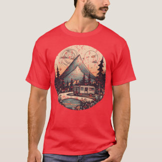 camping hiking zonsondergang Retro Moderne Stijl g T-shirt