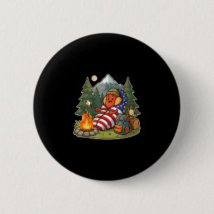 Camping hond grappige camping hotdog worst camper ronde button 5,7 cm
