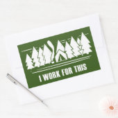 Camping, ik werk voor dit rechthoekige sticker (Envelop)
