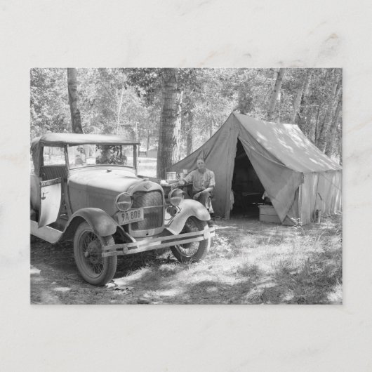 Camping in de vallei van Yakima, 1936 Briefkaart (Voorkant)