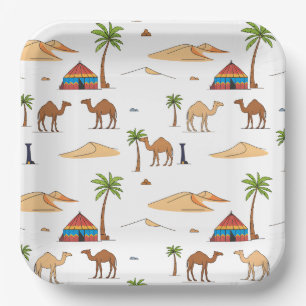 Camping in de woestijn van de Marokkaanse Sahara Papieren Bordje