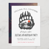 Camping Invitation à une fête à thème (Devant / Derrière)