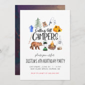 Camping Invitation à une fête à thème (Devant / Derrière)