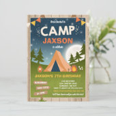 Camping Invitation Anniversaire Camp hors fête (Debout devant)