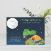 Camping Invitations de fête d'anniversaire (Debout devant)
