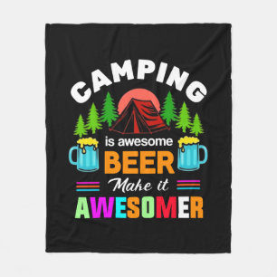 Camping is Awesome Bier Maakt het Nog Awesomer-673 Fleece Deken