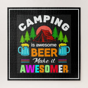 Camping is Awesome Bier Maakt het Nog Awesomer-673 Legpuzzel