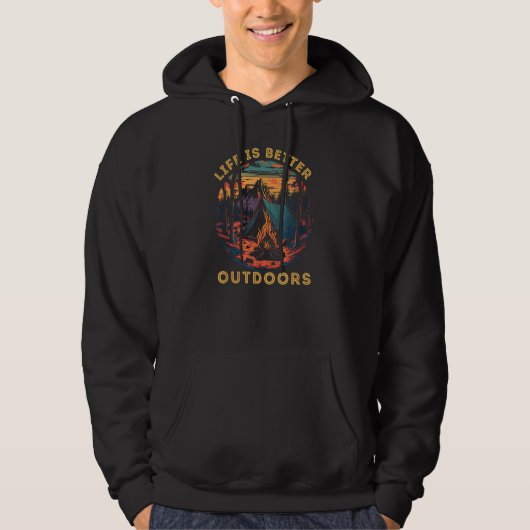 Camping Is Better Outdoors Campfire Hoodie (Voorkant)