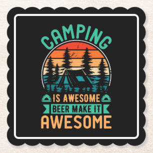 Camping is Geweldig Bier Maakt het Geweldig Kartonnen Onderzetters