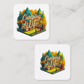 Camping is het leven vierkante visitekaartje (Voorkant / Achterkant)
