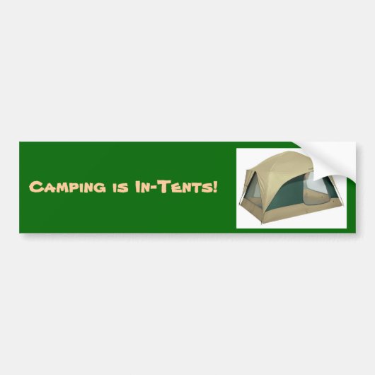 Camping is in tenten. - Gepersonaliseerd Bumpersticker (Voorkant)