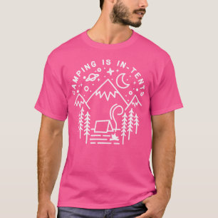 Camping is in-tenten line art grappig buitenwandel t-shirt
