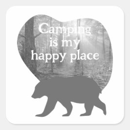  "Camping is mijn blijde plek" Vierkante Sticker
