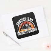 Camping is mijn favoriete seizoen grappige camper vierkante sticker (Envelop)