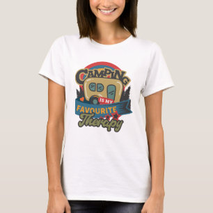 Camping is mijn favoriete therapie t-shirt