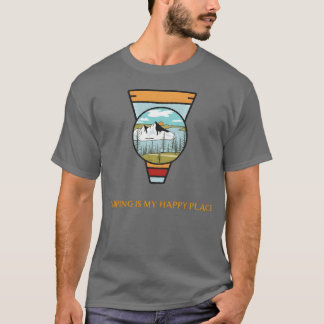Camping is mijn gelukkige plek Camping retro T-shirt