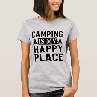 Camping is mijn gelukkige plek t-shirt