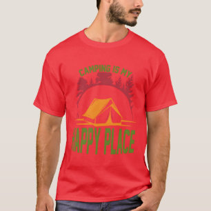 Camping is mijn geluksplek grappig t-shirt