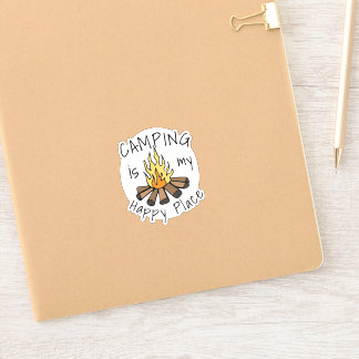 Camping is mijn Happy Place Campfire Vinyl Sticker