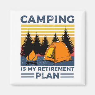 Camping is mijn pensioenplan Funny camping Gift Magneet