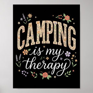 Camping is mijn therapie bloem boho poster