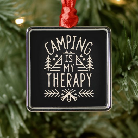 Camping is mijn therapie grappige camper citaten r metalen ornament (Boom)